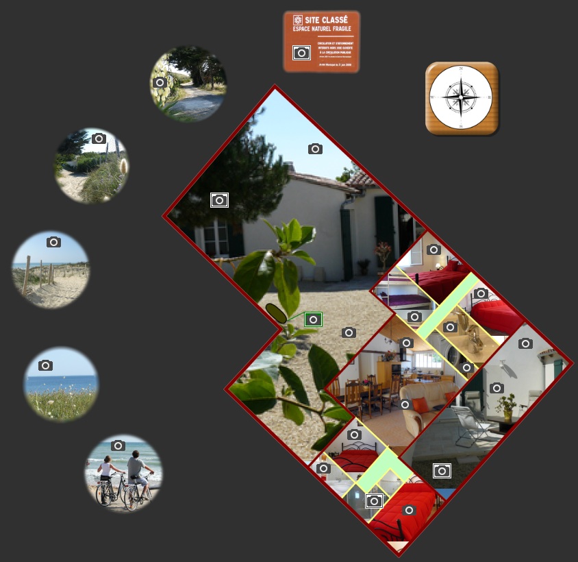 Plan cliquable de la maison. Cliquez sur une zone pour zoomer plan de la maison